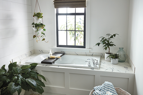 Here's an easy way to reduce visual clutter in your bathtub area. Show